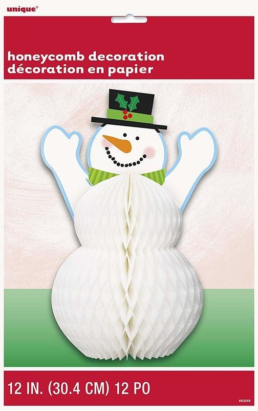 Holiday Snowman Honeycomb Centrepiece