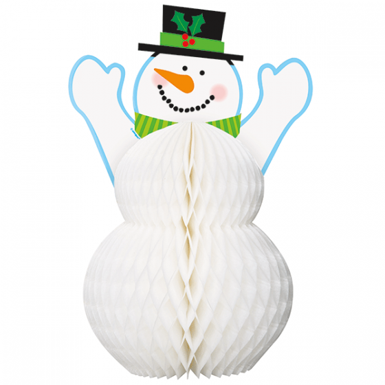 Holiday Snowman Honeycomb Centrepiece Holiday Snowman Honeycomb Centrepiece