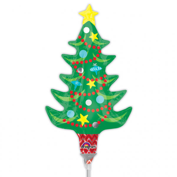 Mini Shape Festive Tree With Star Foil Balloon
