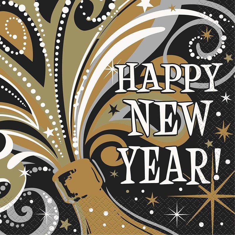 New Year Burst Beverage Napkins