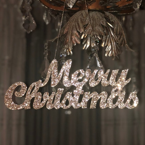Large Gold Merry Christmas Hanging Decoration