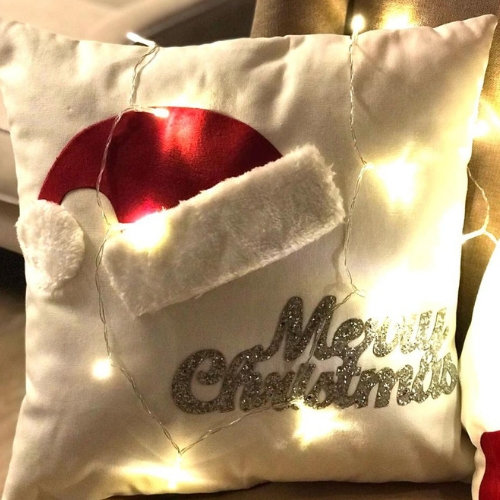 Christmas Cushions Santa Hat & Stocking Set Of 2