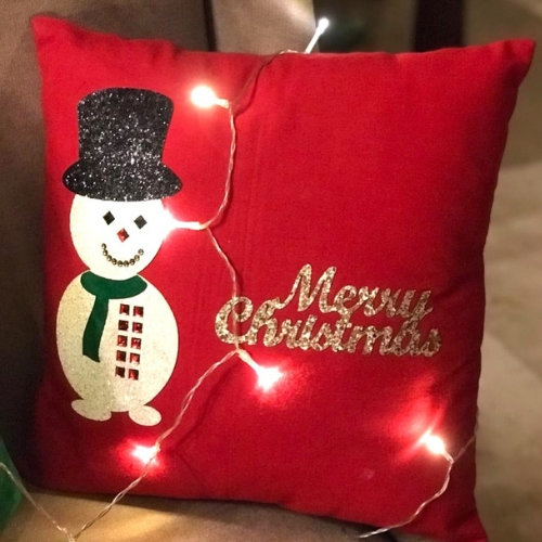 Christmas Cushions Snowman & Candy Cane Set Of 2