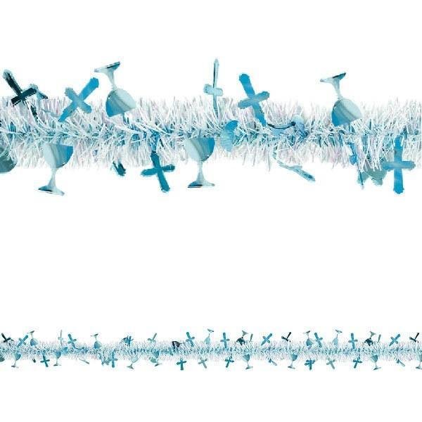 Garland Tinsel Blue With Cross Garland Tinsel Blue With Cross