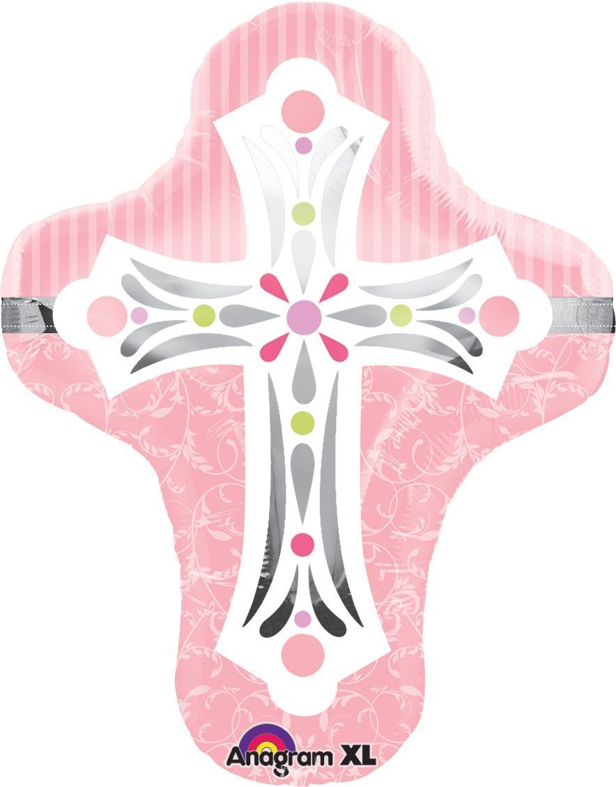 Supershape Pink Cross Foil Balloon