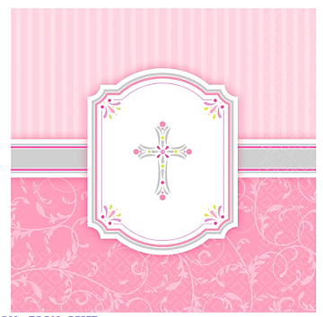 Beverage Napkins Blessings Pink /16Pcs Beverage Napkins Blessings Pink /16Pcs