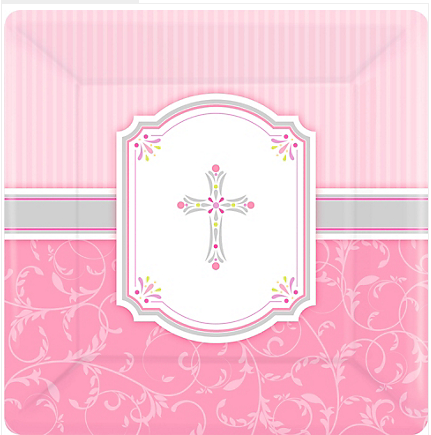 Plates Square Blessings Pink /8Pcs Plates Square Blessings Pink /8Pcs