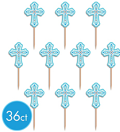 Party Picks Religious Blue /36Pcs Party Picks Religious Blue /36Pcs