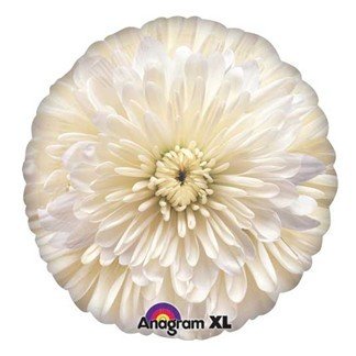Photographic White Flower Foil Balloon