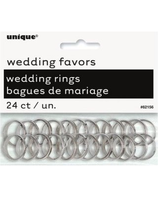 Silver Rings Wedding Favors /24Pcs