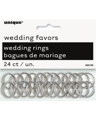 Silver Rings Wedding Favors /24Pcs