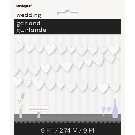 White Heart Paper Garland
