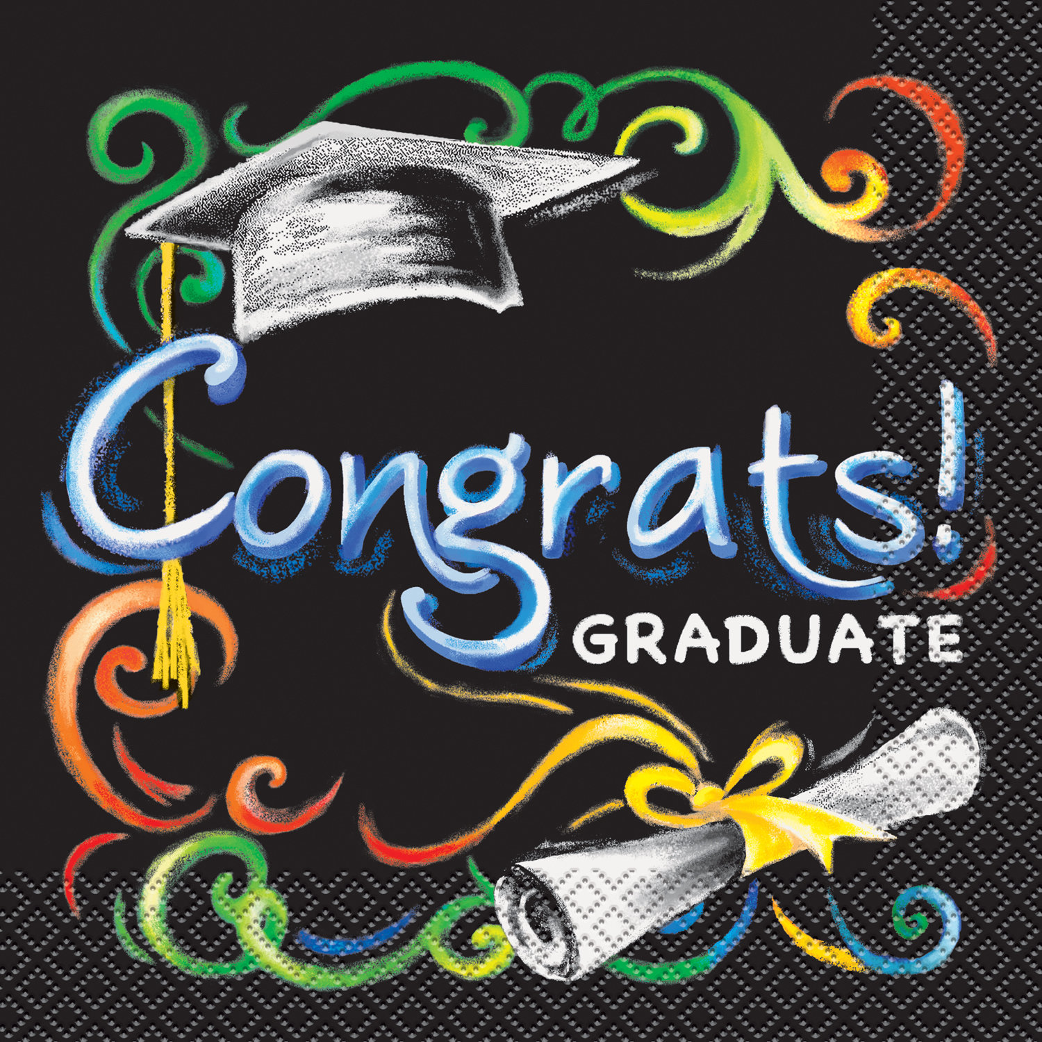 Chalkboard Grad Lunch Napkins /16Pcs