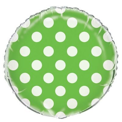 Lime Green Dot Foil Balloon