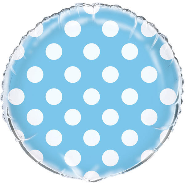 Powder Blue Dot Foil Balloon