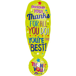 Supershape Thanks Exclamation Foil Balloon