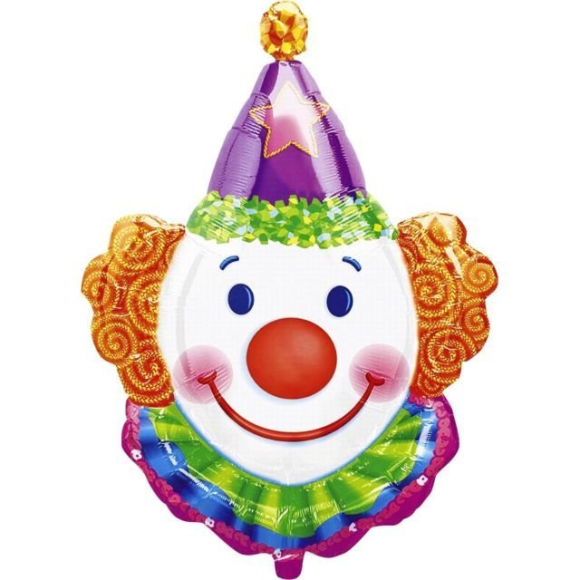 Supershape Clown Juggles Foil Balloon