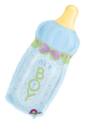 Supershape Blue Bottle It&#39;s a Boy Foil balloon