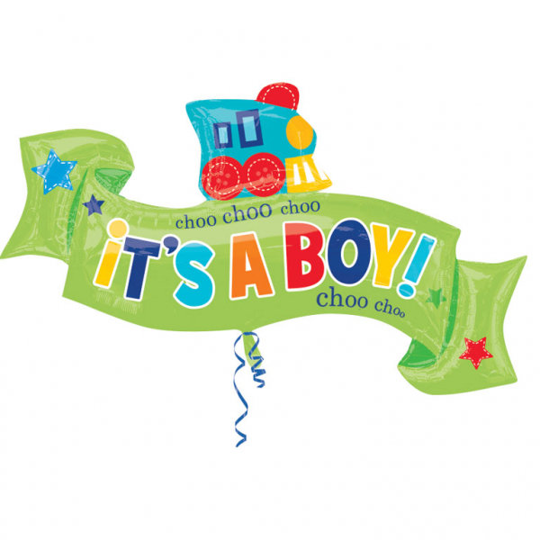 Supershape It&#39;s a Boy Green Banner Foil Balloon