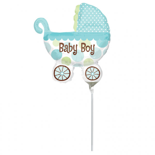 Mini Shape Baby Buggy Boy Foil Balloon