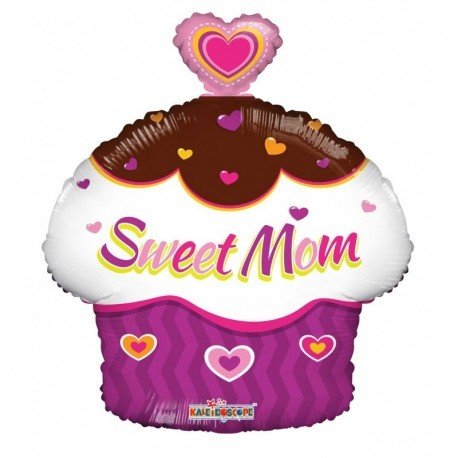Sweet Mom Cupcake Shape Foil Balloon