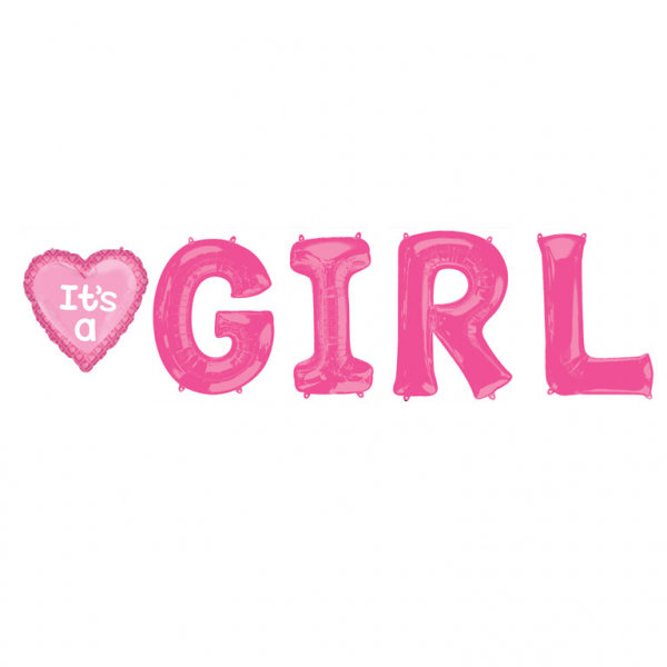 Supershape Letter Bunch It&#39;s a Girl (Group Of Letters) Foil Balloon