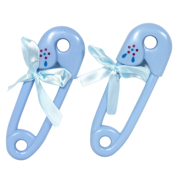 Blue Ribbon Baby Pin Favors /4Pcs Blue Ribbon Baby Pin Favors /4Pcs