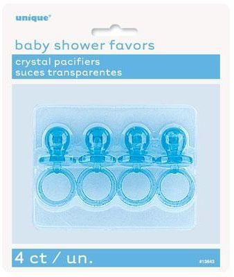 Pacifier Blue Crystal Favors /4Pcs