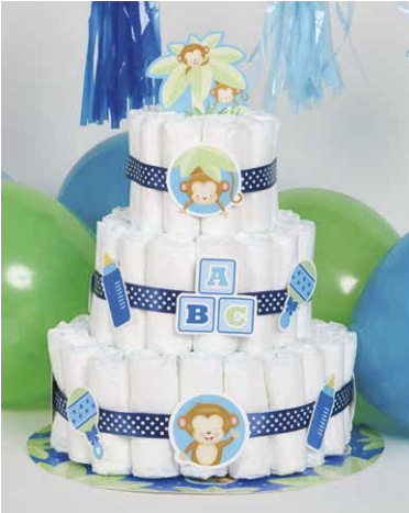 Boy Monkey Diaper Cakekit