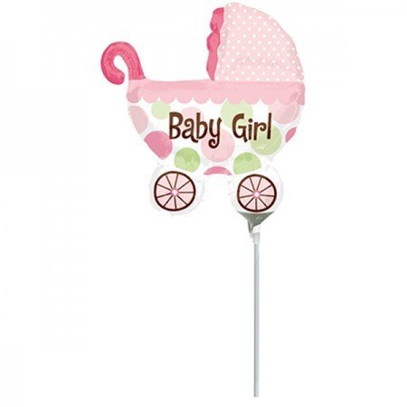 Mini Shape Baby Buggy Girl Foil Balloon