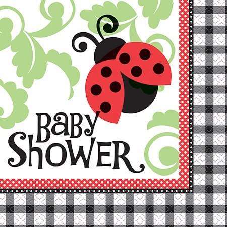 Lively Ladybug Baby Shower Lunch Napkins /16Pcs Lively Ladybug Baby Shower Lunch Napkins /16Pcs