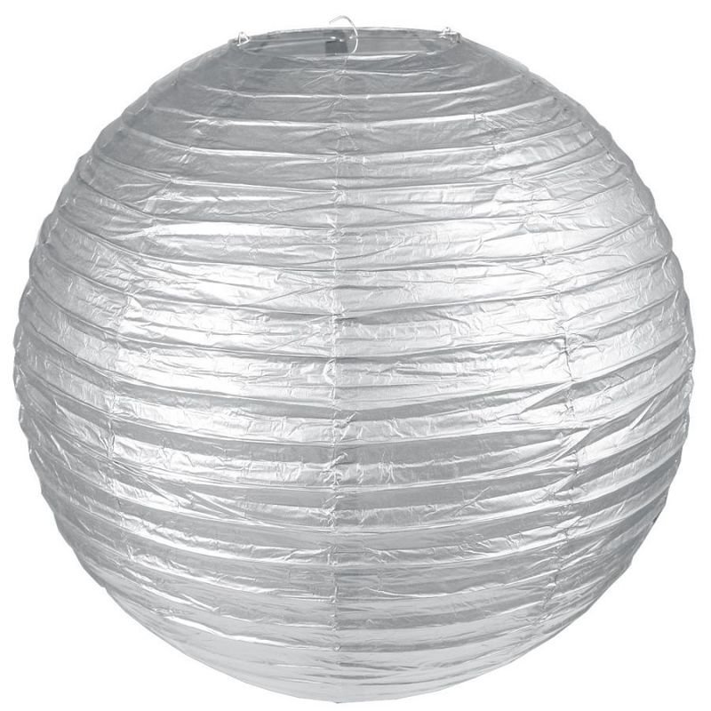 Large Lantern Round Silver /1Pc