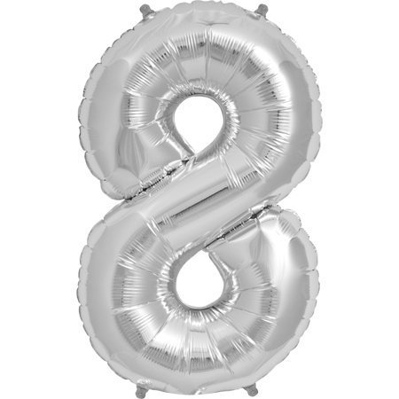 Large Number 8 - Silver Foil Balloon