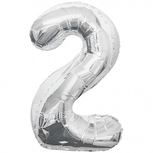 Large Number 2-Silver Foil Balloon