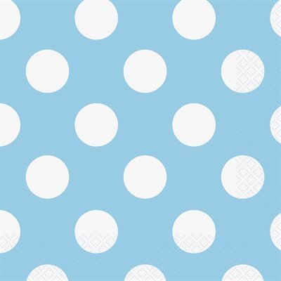 Powder Blue Dot Lunch Napkins /16Pcs