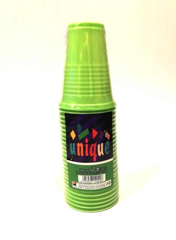 Plastic Cups Green /25Pcs