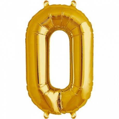 Large Letter O/Number 0 Gold Foil Balloon
