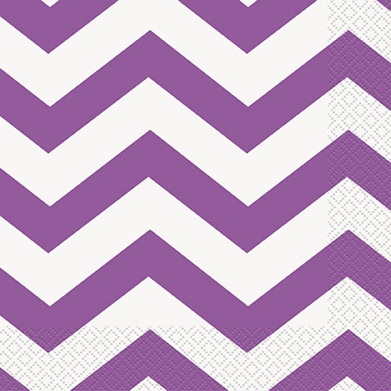 Pretty Purple Chevron Lunch Napkins /16Pcs