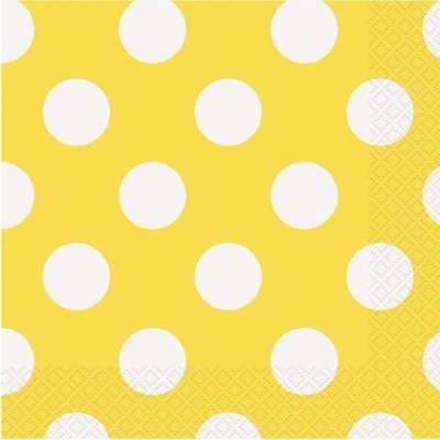 Sunflower Yellow Dot Lunch Napkins /16Pcs