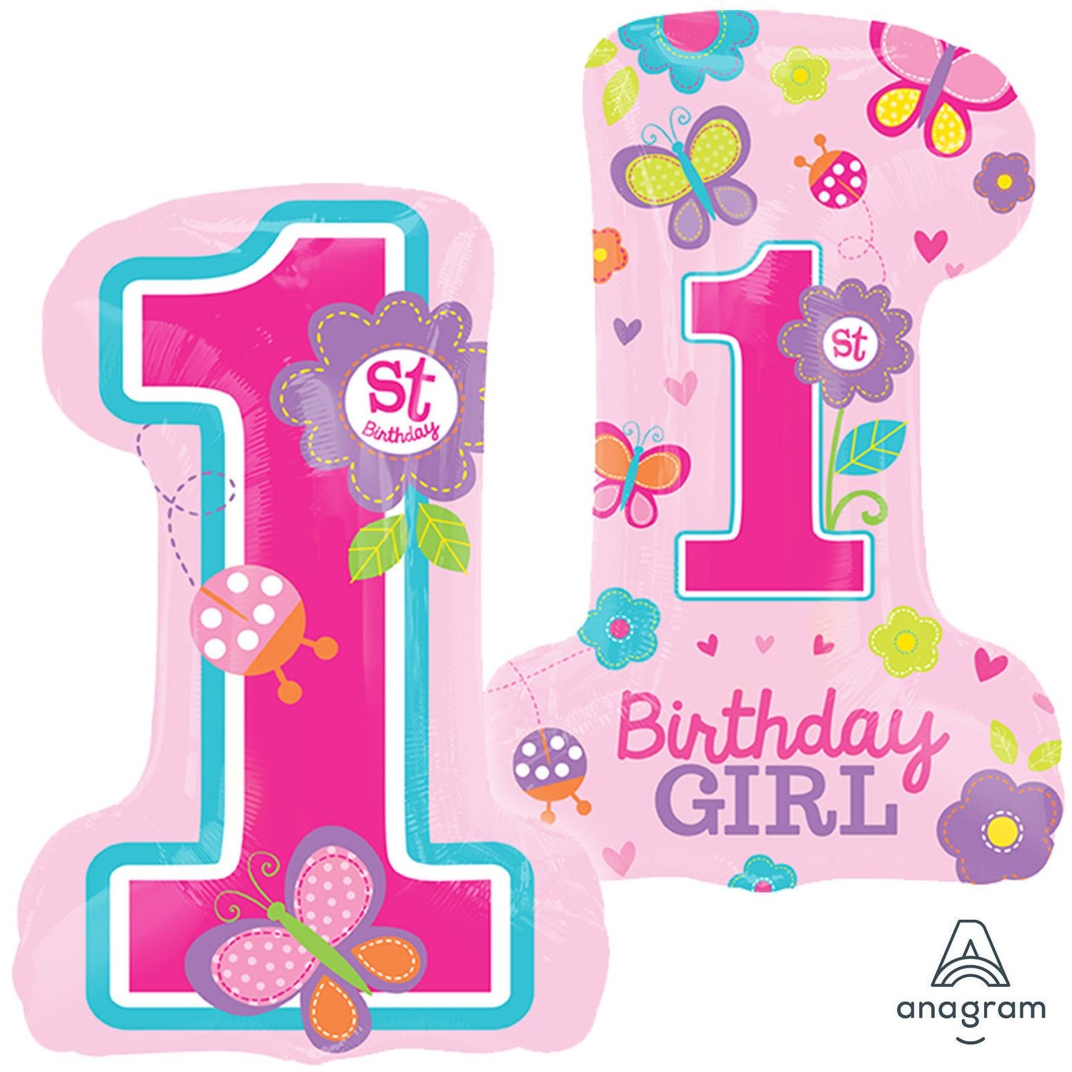 Supershape Sweet 1st Birthday Girl Foil Balloon