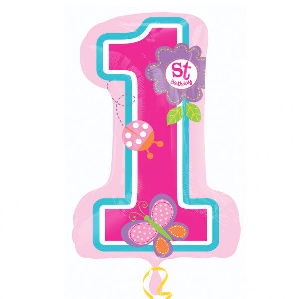 Supershape Sweet 1st Birthday Girl Foil Balloon