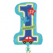 Supershape All Aboard 1st Birthday Foil Balloon