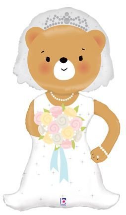Supershape Linky Bride Bear Foil Balloon