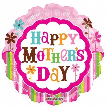Happy Mother&#39;s Day Pink Flower Gellibean Foil Balloon