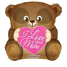 Love You Mom Bear Foil Balloon