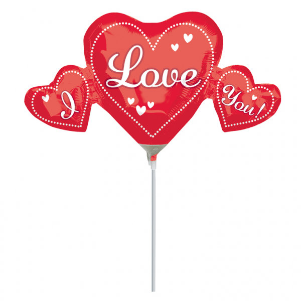 Mini Shape I Love You Trio Foil Balloon