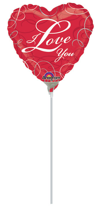 Mini Shape I Love You Swirls Foil Balloon