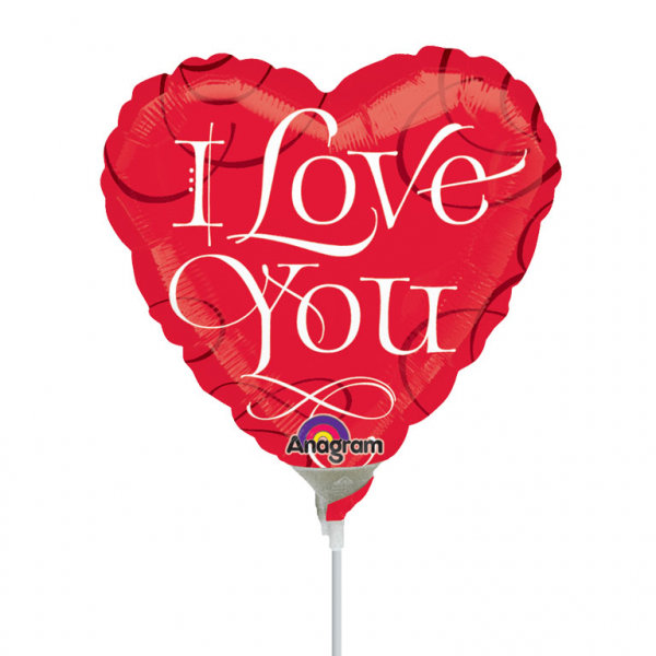 Mini Shape I Love You Calligraphy Foil Balloon
