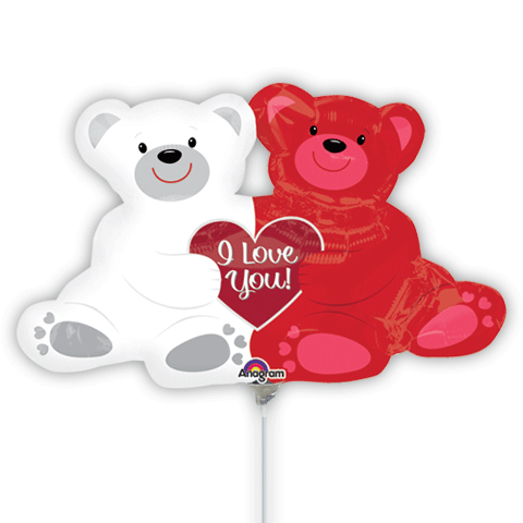 Mini Shape Love Bears Foil Balloon