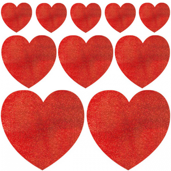 Assorted Mini Glitter Hearts Cutouts